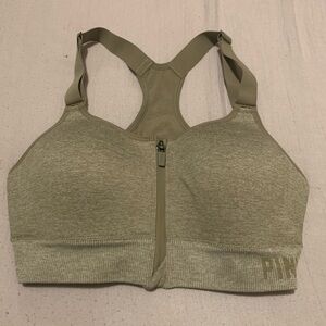 PINK Victoria's Secret Olive and Pink Sports Bra